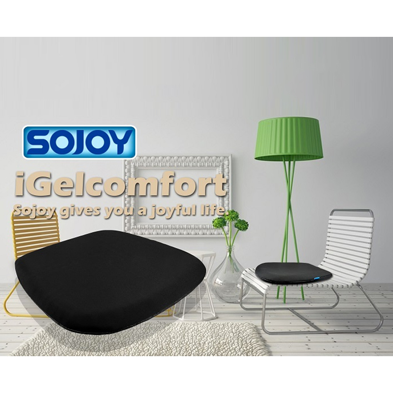 Sojoy iGelComfort Foldable Gel & Memory Foam Travel Seat Cushion Black 3 in  1